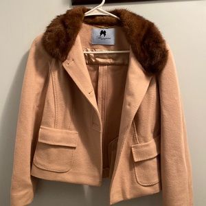 Really pretty angora/cashmere coat with authentic mink color
